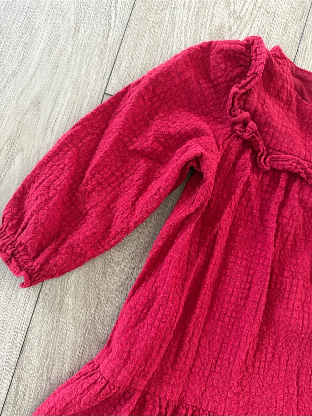 Zara Red Ruffled Long Sleeve dress size 3-4 years